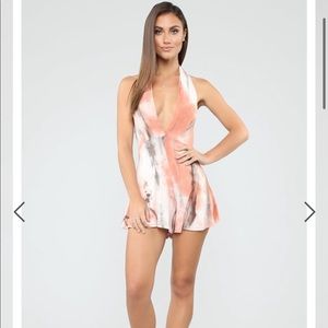 Peach Tie Dye Romper